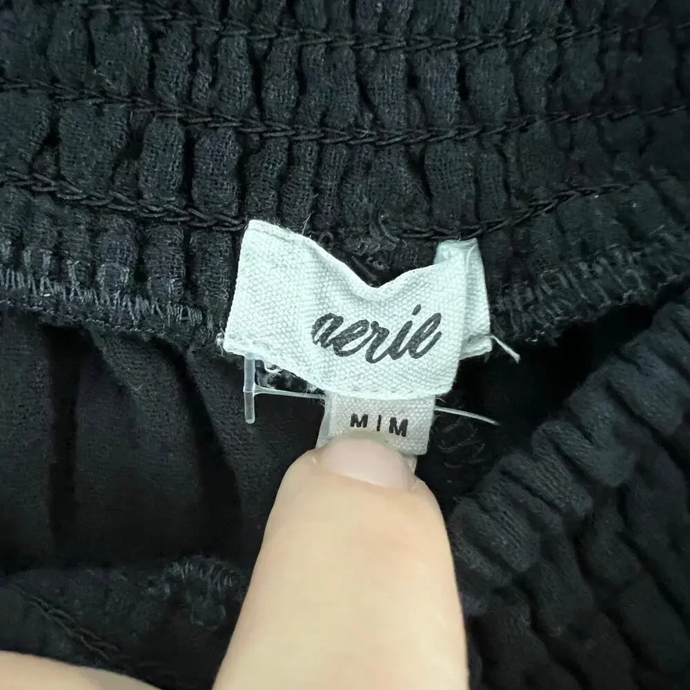 Aerie Black Medium Lightweight Split Hem Pull On Pants Size M - Picture 5 of 6